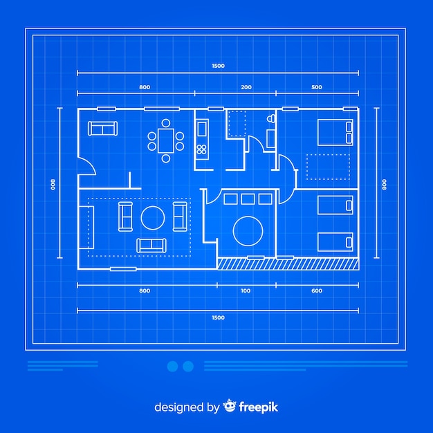 Casa moderna con croquis plano