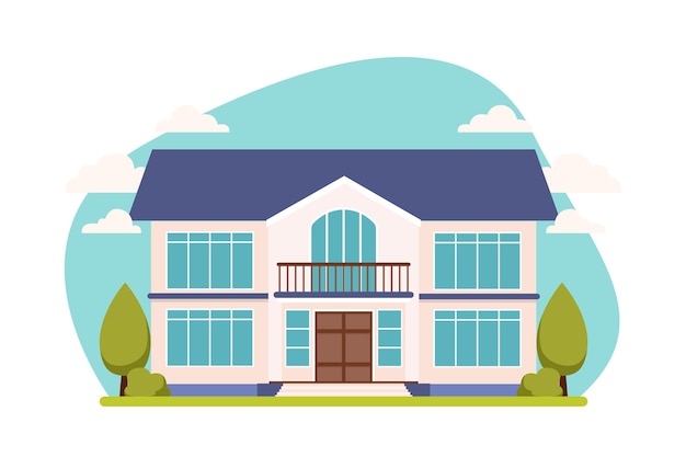 casa moderna de vector plano simple sobre un fondo blanco