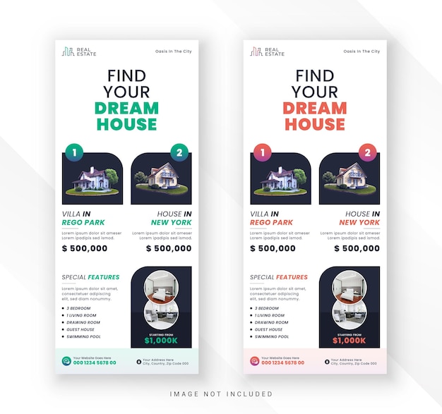 Casa moderna vende bienes raíces e industrial roll up standee display banner