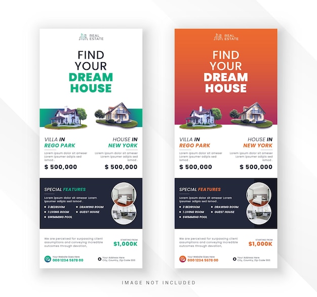 Casa moderna vende bienes raíces e industrial roll up standee display banner