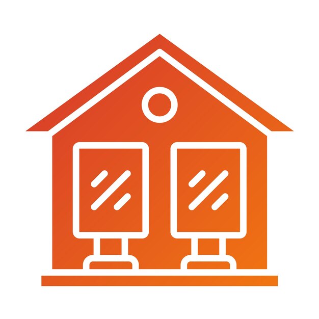 casa naranja con una ventana y un letrero que dice o en él