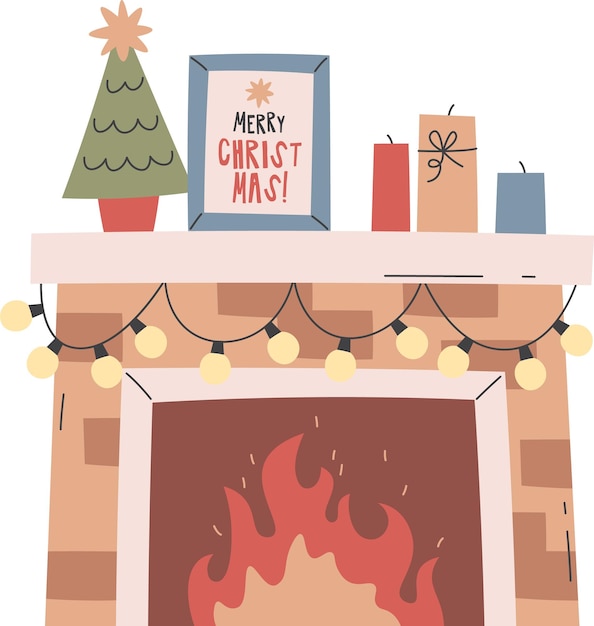 Casa de Navidad Interior de la chimenea