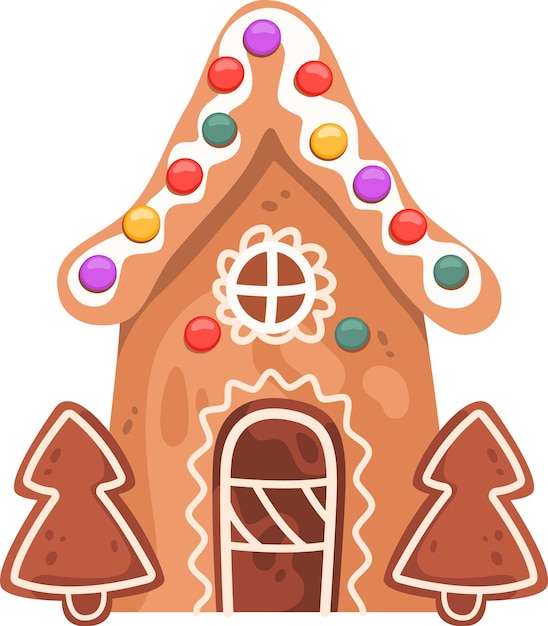 Vector casa de navidad de pan de jengibre