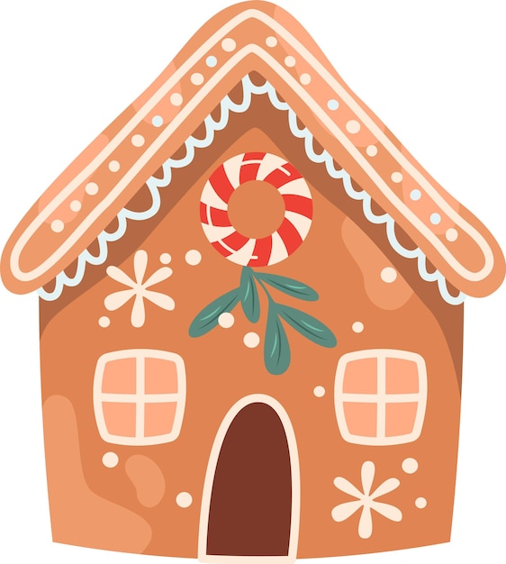 Vector casa de navidad de pan de jengibre