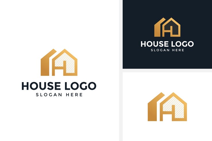 casa de oro logo diseño vector ilustración empresa inmobiliaria