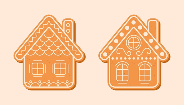 casa de pan de jengibre vectorial en diseño plano