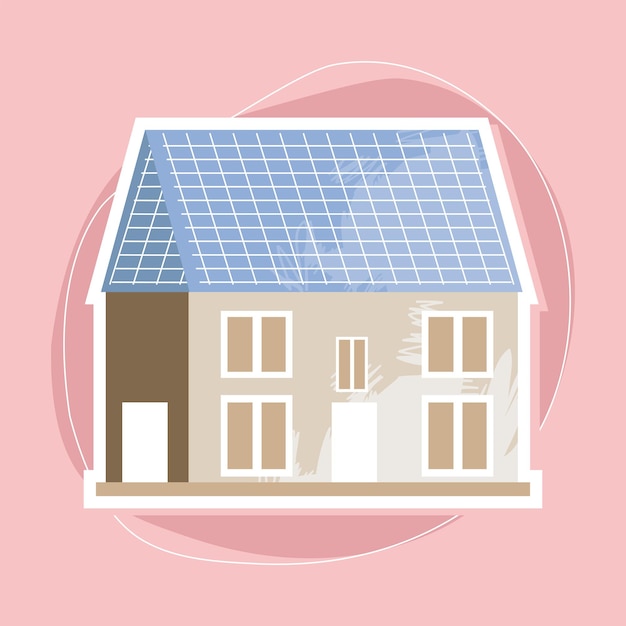 Casa con panel solar