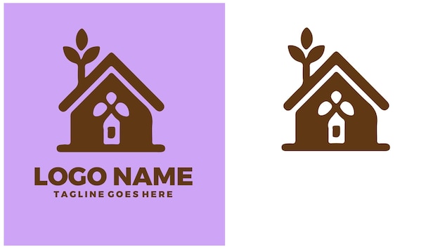Casa pequeña Micro casa Vivienda compacta Casa a pequeña escala Ilustración de diseño de logotipo único