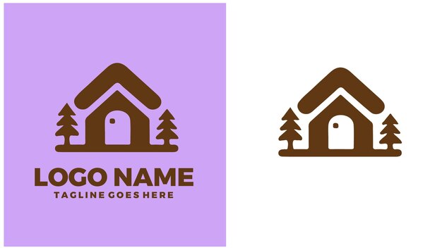 Casa pequeña Micro casa Vivienda compacta Casa a pequeña escala Ilustración de diseño de logotipo único