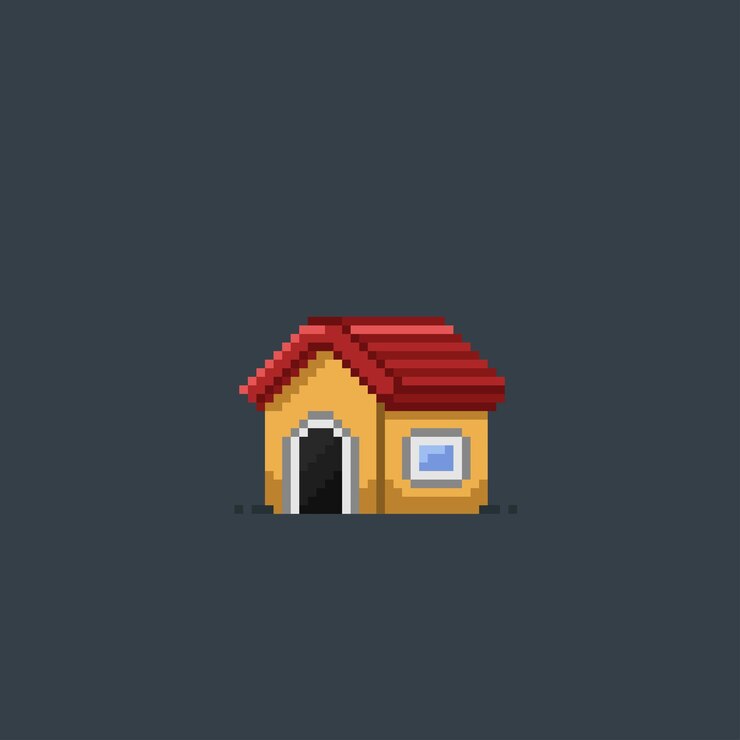 Vector casa de perro en estilo pixel art