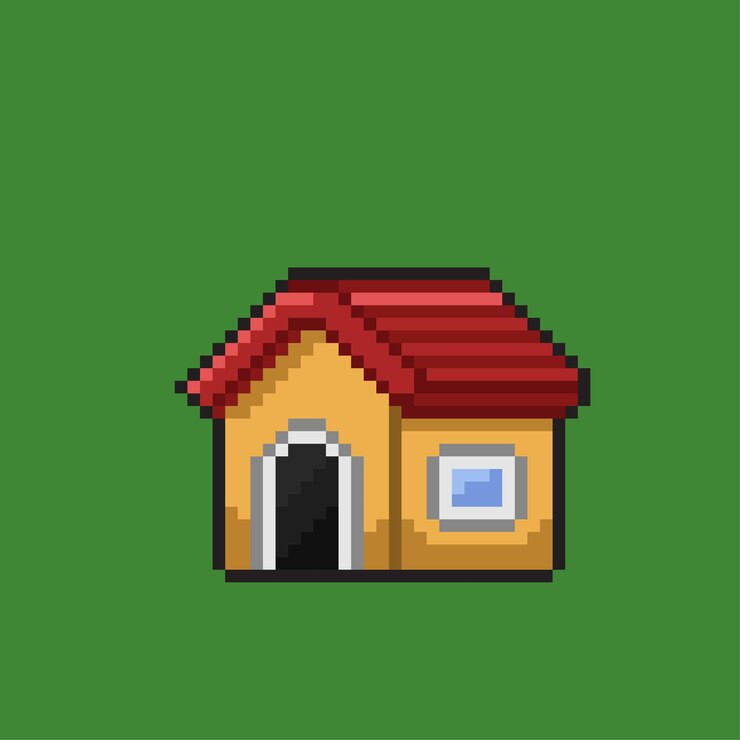 Vector casa de perro en estilo pixel art