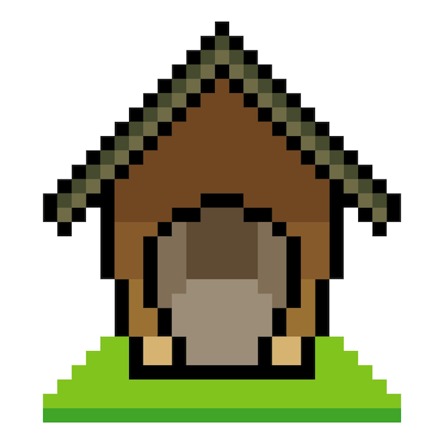 Casa para perros con diseño de pixel art