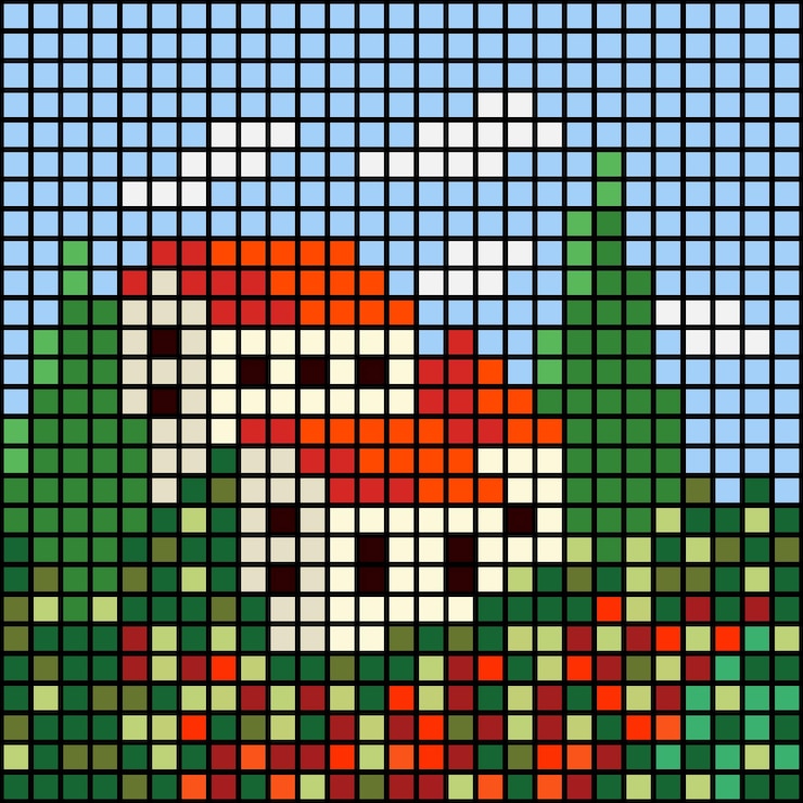 Vector casa de píxeles para patrones de punto de cruz ilustración de mosaic tile house vector