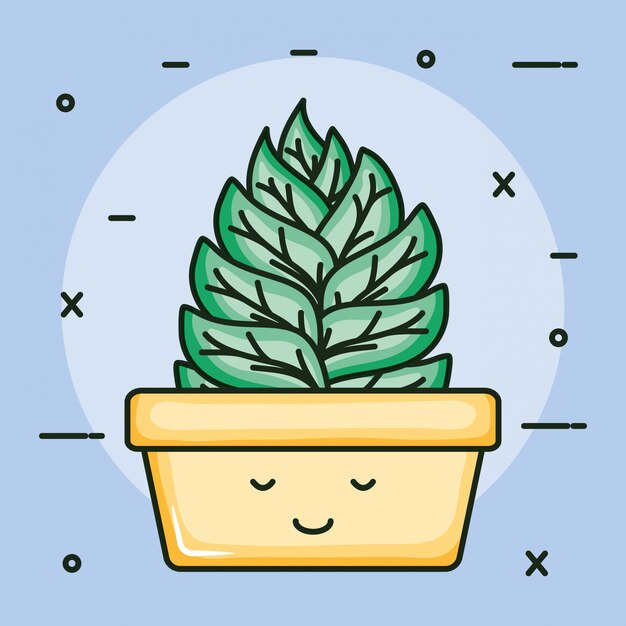 Casa planta kawaii personaje comico