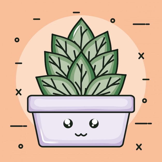 Casa planta kawaii personaje comico