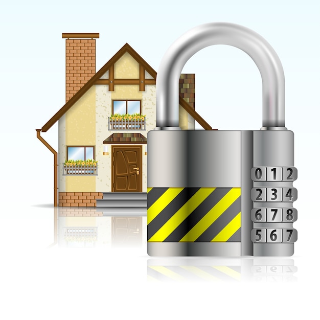 casa protegida por una cerradura de combinación