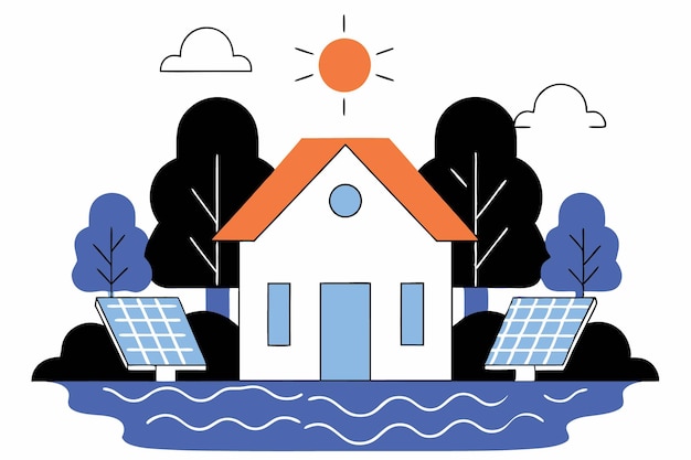 Casa salva el mundo icono de ilustración de arte sobre fondo blanco