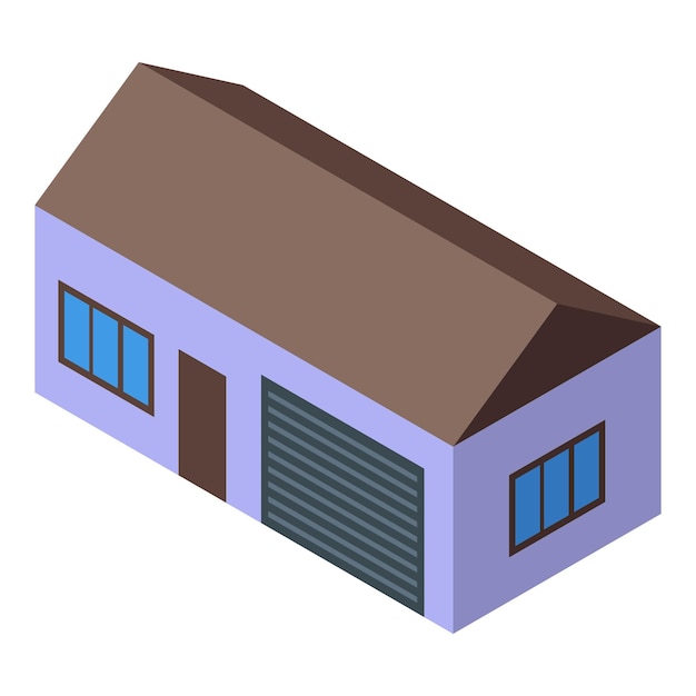 Casa suburbana moderna con garaje de vista isométrica