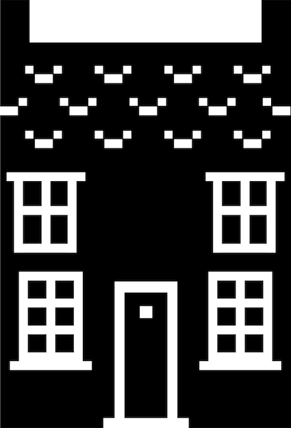 Casa urbana en paleta de colores blanco y negro.