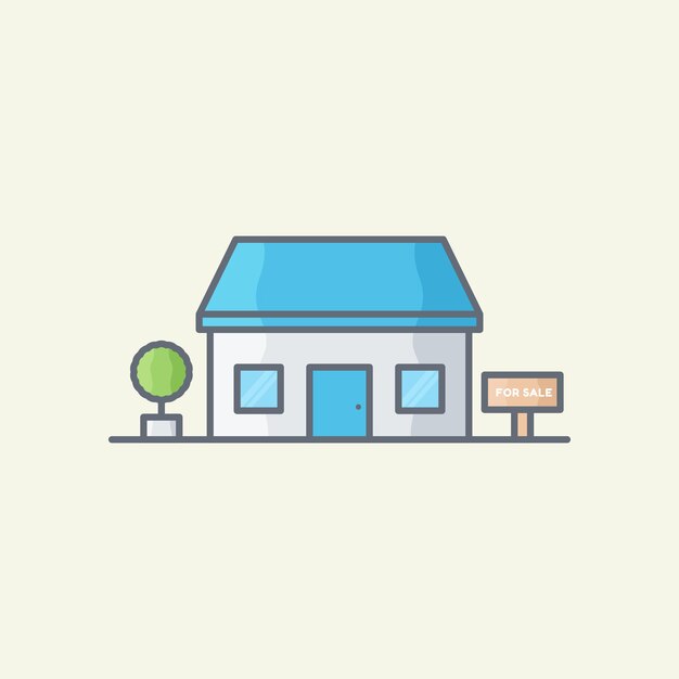 Casa en venta ilustración vectorial