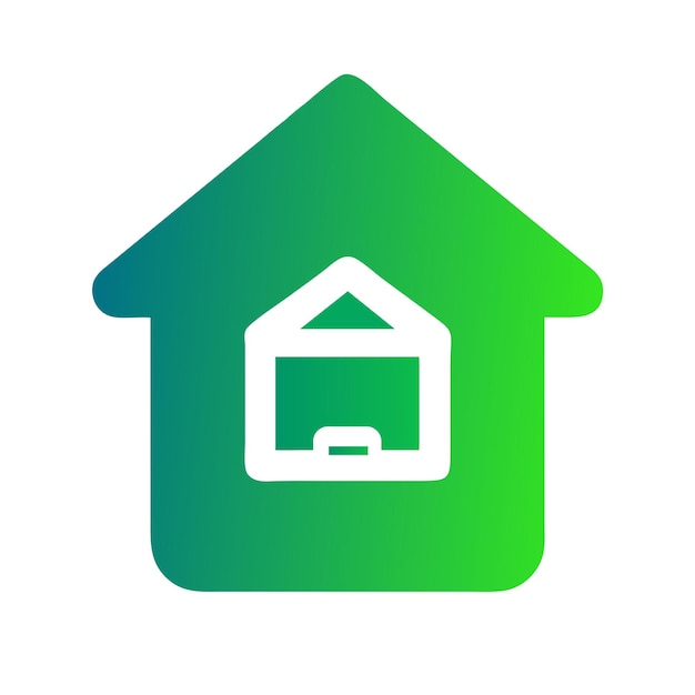 una casa verde con una casa en el lado