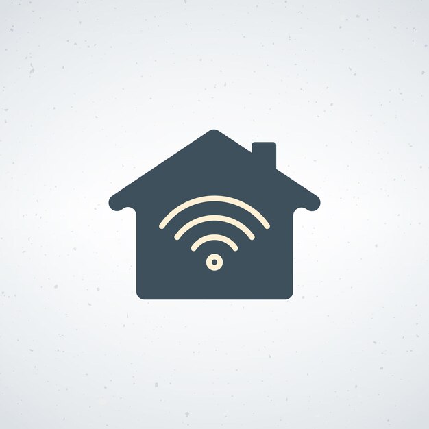 Casa wifi hogar inteligente con señal wifi ilustración vectorial de stock aislada en fondo blanco