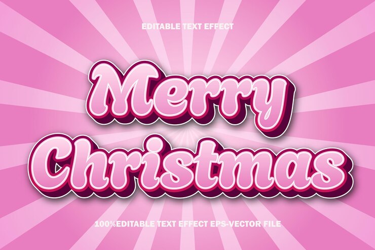 Vector casarse con la navidad efecto de texto editable estilo de gradiente en relieve 3d