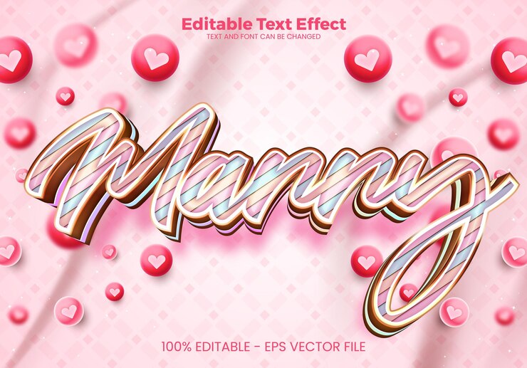 Vector casarse con una plantilla de efecto de texto 3d editable
