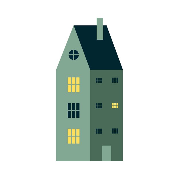 Casas residenciales y de la ciudad ilustraciones de dibujos animados de arquitectura de la ciudad tiendas edificios retro y modernos Exterior
