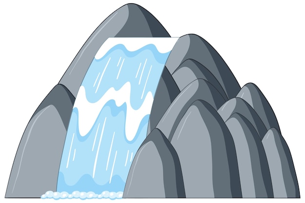 Vector cascada aislada en estilo de dibujos animados
