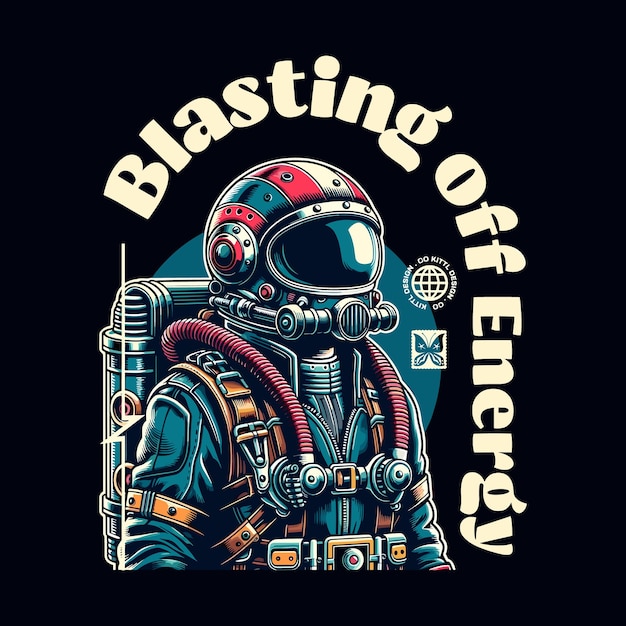 El casco de astronauta es un juego vintage. La cara del astronauta en el traje espacial es un diseño retro. Ilustración vectorial.