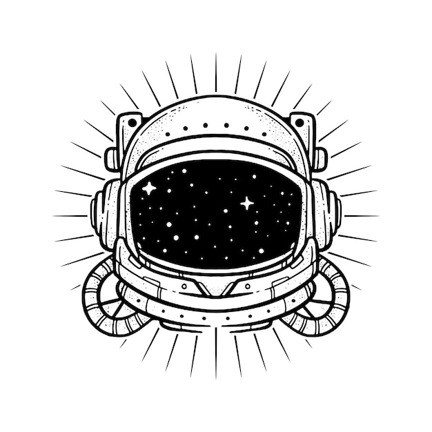 El casco de un astronauta con una estrella.