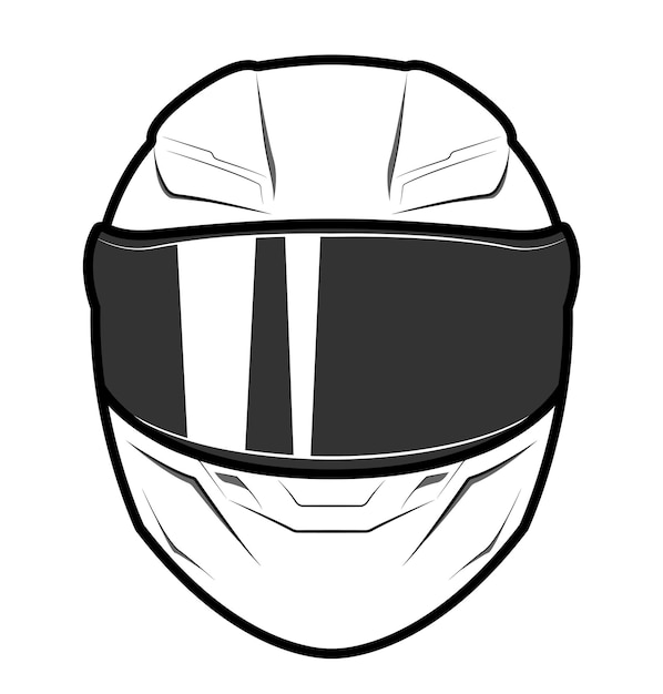 Vector un casco blanco con una cara negra tiene la palabra velocidad.