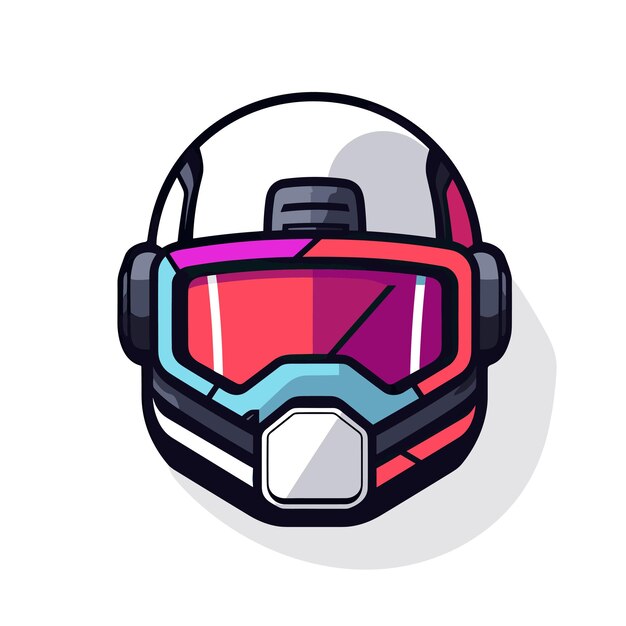 Vector un casco con un casco y gafas en él