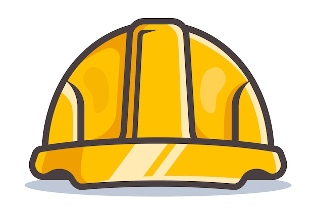 Vector casco de construcción amarillo. ilustración vectorial plana