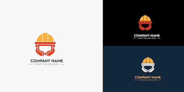 casco de construcción de un logotipo diferente