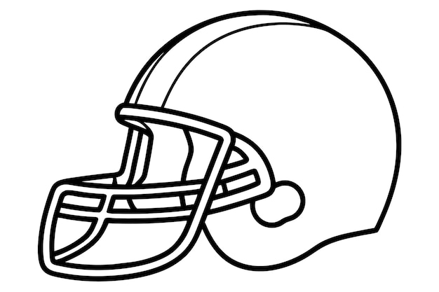 El casco de fútbol americano es una ilustración vectorial de línea de arte.