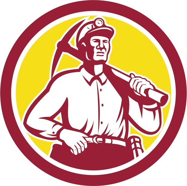 Casco de minero de carbón con círculo frontal de pico