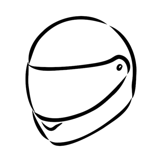 Casco de moto dibujado a mano contorno doodle icono moto protección velocidad equipo de seguridad con...