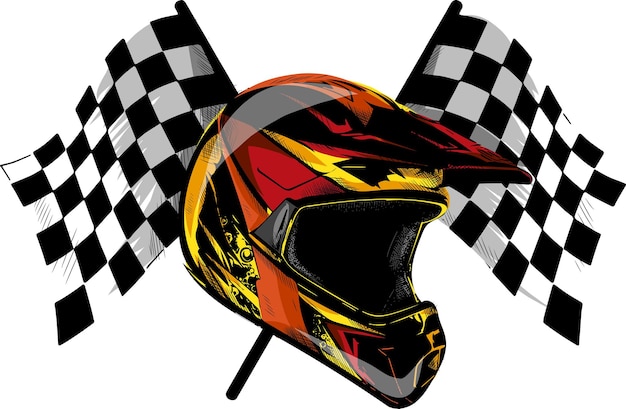 Vector casco de motocross icon para descenso.