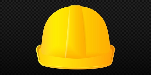 Vector casco de protección amarillo industria de la construcción de seguridad con casco rígido