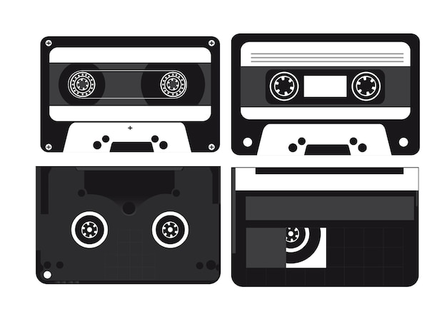 Vector casete de audio retro