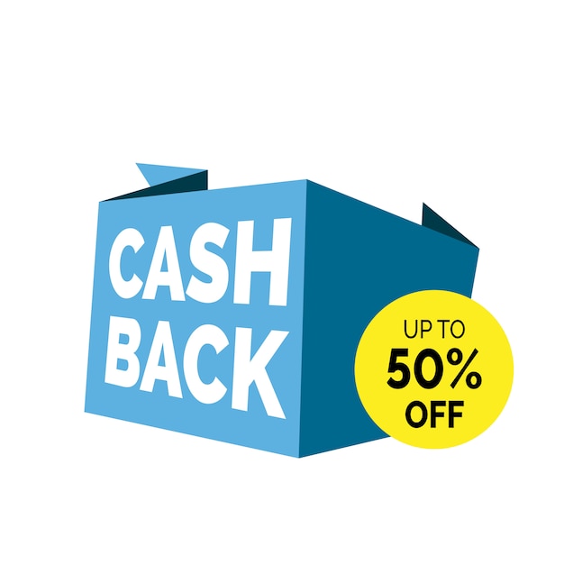 Cash back lettering con porcentaje de descuento