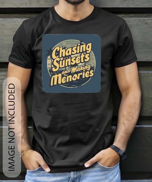 Casing Sunsets y Making memories plantilla de diseño de camisetas de verano