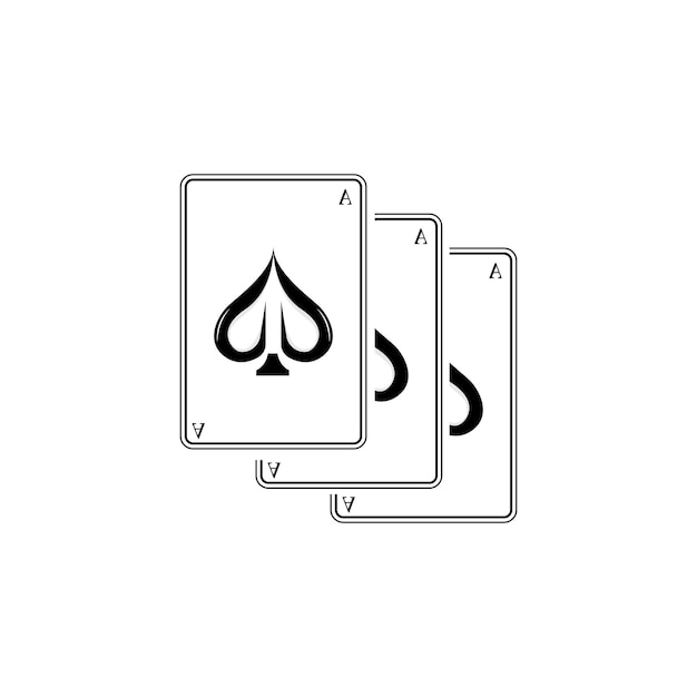 Casino Poker Vintage Logo Vector Diamonds Ace Hearts and Spades Poker Club Diseño de juegos de azar