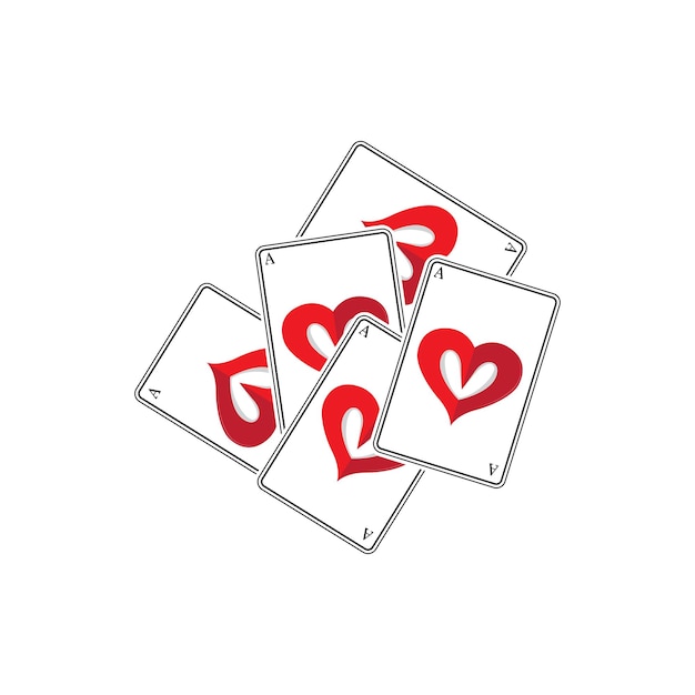 Casino Poker Vintage Logo Vector Diamonds Ace Hearts and Spades Poker Club Diseño de juegos de azar