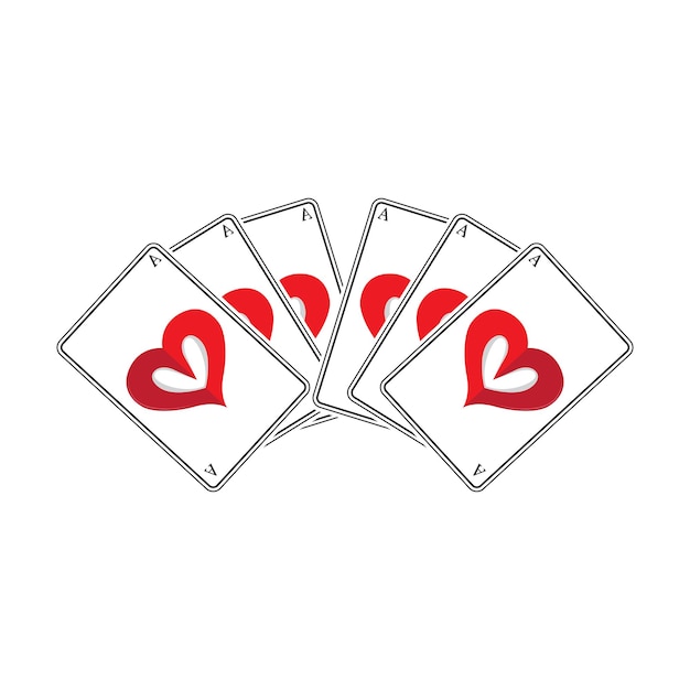 Casino Poker Vintage Logo Vector Diamonds Ace Hearts and Spades Poker Club Diseño de juegos de azar