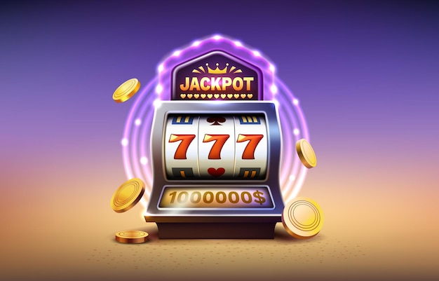 Casino tragamonedas ganador jackpot fortuna de la suerte 777 ganar banner vector