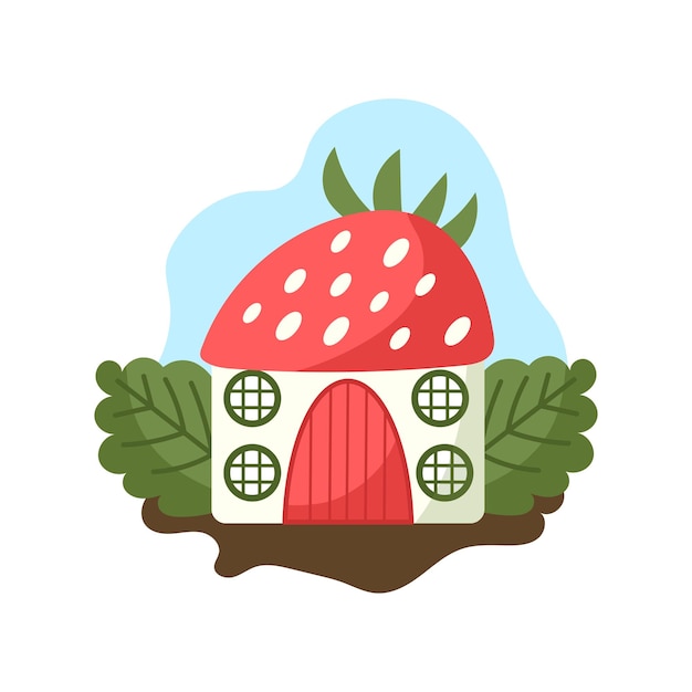 Vector casita de fresas