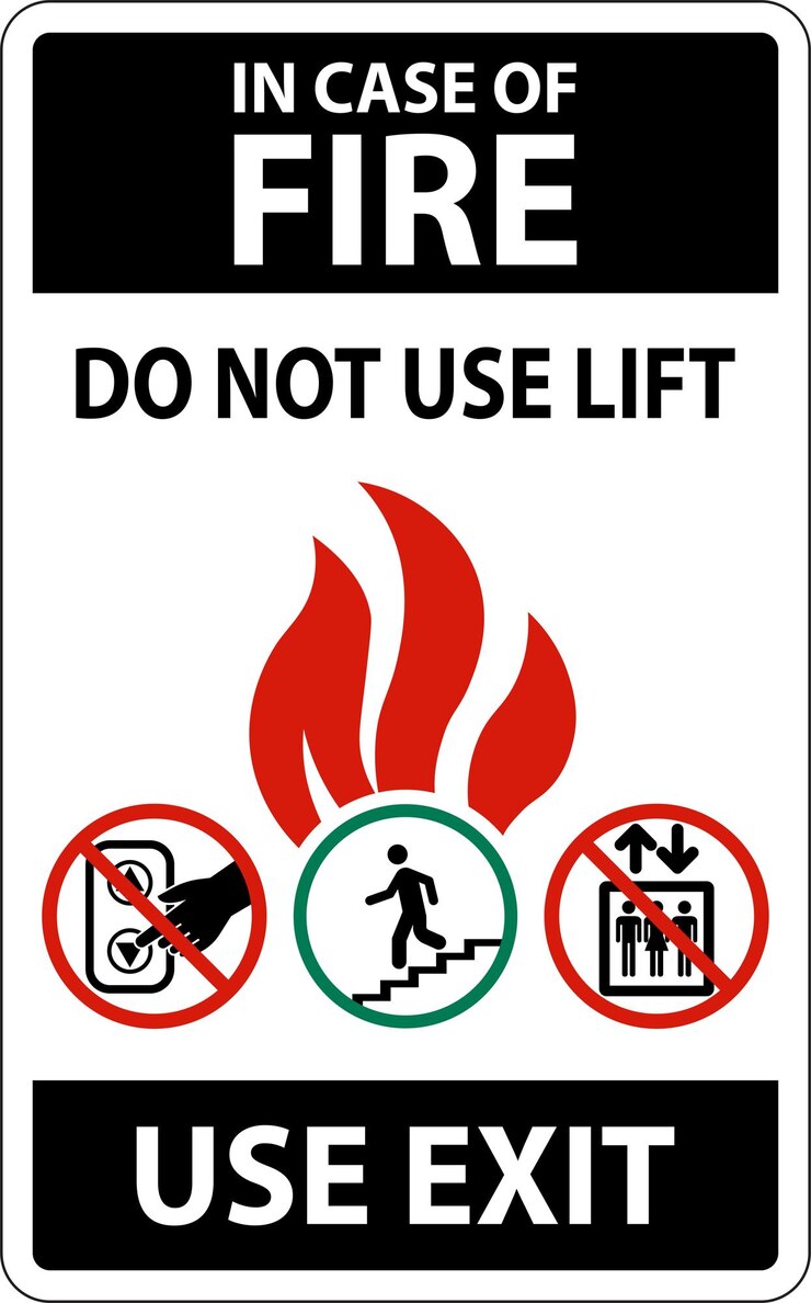 Vector en caso de incendio, no use el ascensor, use la salida.